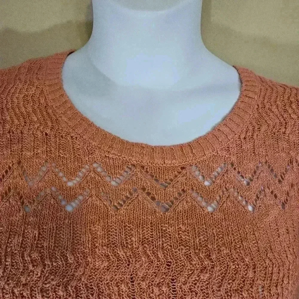 Jones New York Coral Lace Open Weave Feminine Sz M